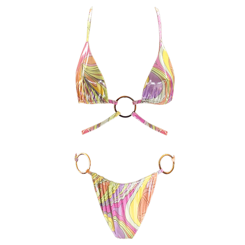 Eva Swirl Print Multi-Coloured Bikini - Oceanus Swimwear - Modalova