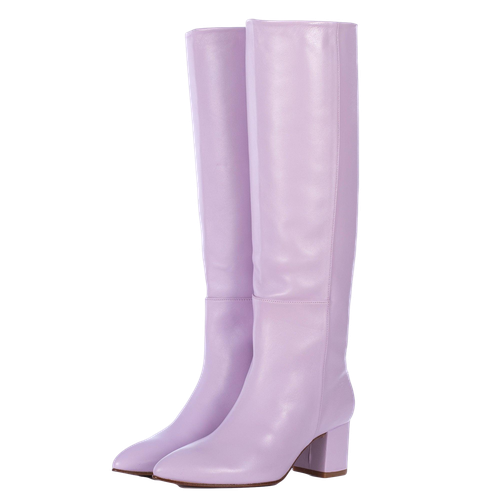 MAUVE LEATHER TALL BOOTS - Toral - Modalova