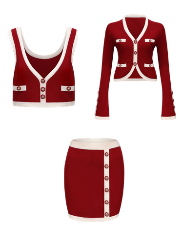 Matilda Knit Set (Red) - Nana Jacqueline - Modalova