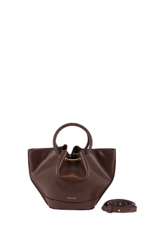 SAONARA MINI CHOCOLATE LEATHER BAG - Saonara - Modalova