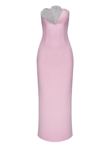 Heart-Embellished Strapless Maxi Dress - NDS The Label - Modalova