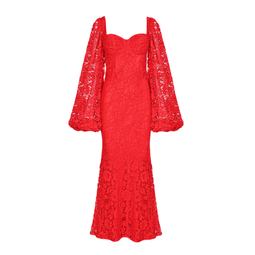 Red lace dress with sleeves - Rosette - Lily Was Here - Modalova