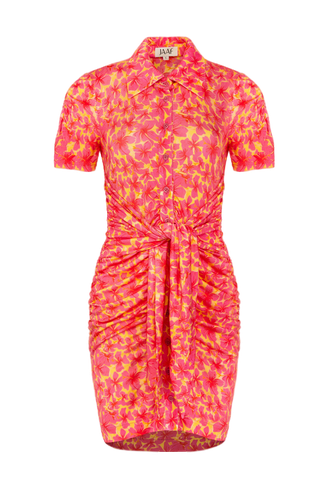 Stretch-jersey mini dress in Hibiscus Print - JAAF - Modalova