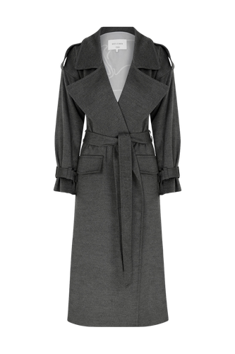 Laura Cashmere Coat in Grey - Nazli Ceren - Modalova