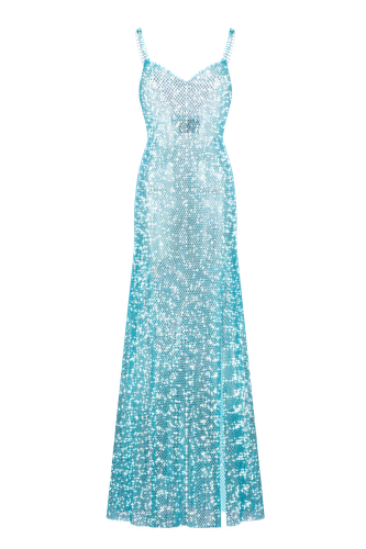 Maxi Sundress With Slit Sky Blue - Santa Brands - Modalova