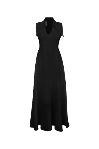 AMARI Sleeveless Maxi Black Linen Dress - MAET - Modalova