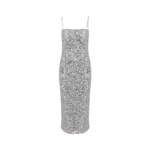 Miles Sequin Midi Dress in Silver Burch - Nazli Ceren - Modalova