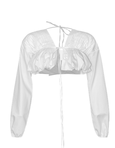 ARLETTE White Long Sleeve Ruched Top - MAET - Modalova