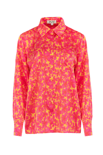 Oversized silk shirt in Hibiscus Print - JAAF - Modalova
