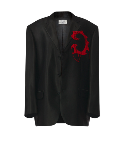 Blazer Embroidery - Shiny Black - Gemme Collective - Modalova