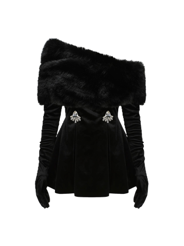 Simone Velvet Dress (Black) - Nana Jacqueline - Modalova