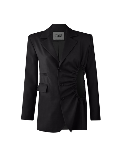 BRONTE Black Single-Breasted Jacket with Cut-Out Detail - MAET - Modalova