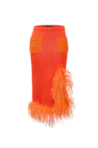 Knit Skirt-Dress With Feather Details - ANDREEVA - Modalova