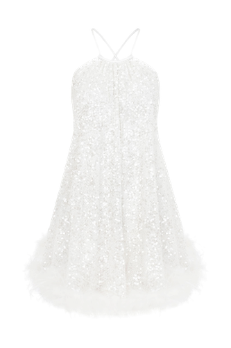 Yvonne Sequin Mini Dress in Crystal - M - Mini dresses - Nazli Ceren - Modalova