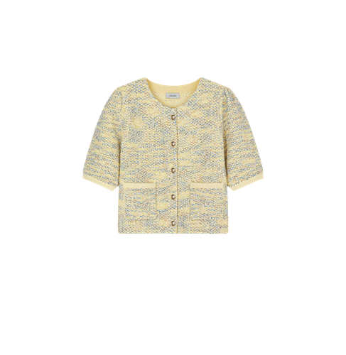 FANCY BOUCLÉ SHORT-SLEEVED JACKET - S - Cardigans - CRUSH Collection - Modalova