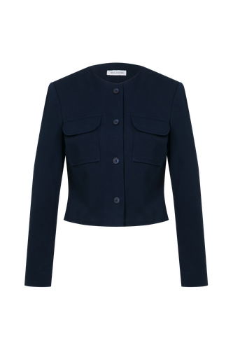 Irma Cotton Jacket in Deep Cobalt | Women's Jackets - Nazli Ceren - Modalova