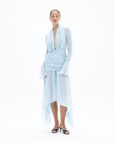 Draped Silk Midi Dress | Women's Midi dresses - Maria Kokhia - Modalova