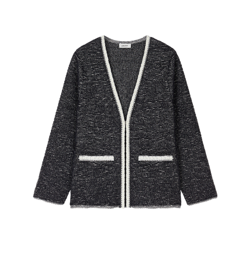 BOUCLÉ JACQUARD LONG JACKET - S - Jackets - CRUSH Collection - Modalova