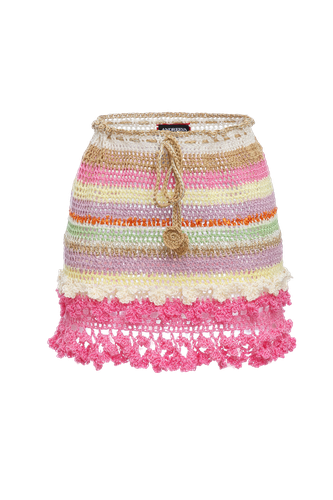 Malva Multicolor Handmade Crochet Mini Skirt | Women's Mini skirts - ANDREEVA - Modalova