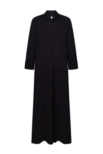 DRESS WITH PARCEL BUTTOM | Women's Coal Maxi dresses - DELEGAN Clothes - Modalova