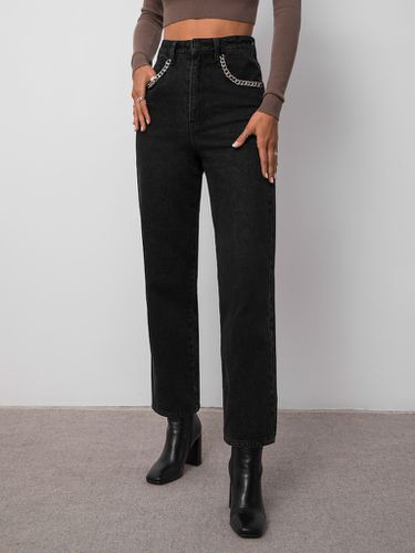 Chain-detailed straight-leg jeans - Lichi - Modalova