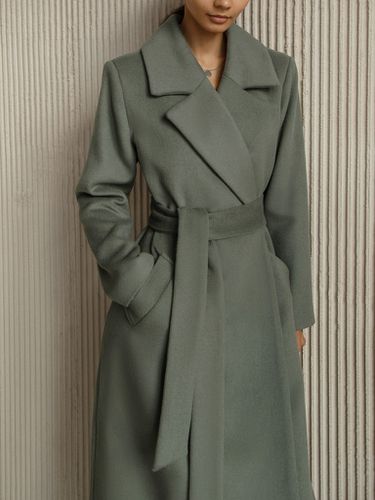 Wide-belt wrap wool coat - Lichi - Modalova