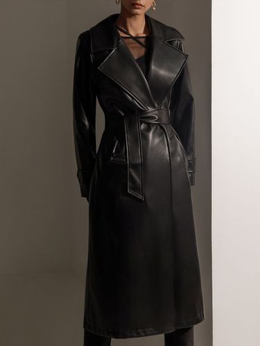 Matte vegan-leather trench coat - Lichi - Modalova