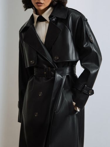 Double-breasted trench coat from eco-leather - Lichi - Modalova