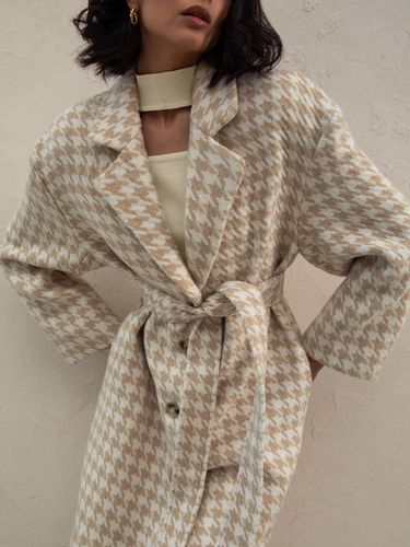 Houndstooth midi length coat - Lichi - Modalova