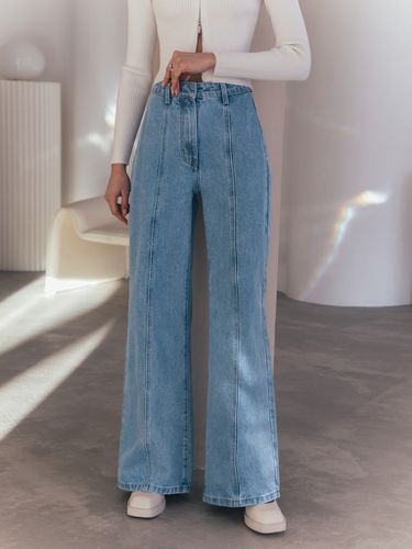 Flared jeans with vertical stitching - Lichi - Modalova