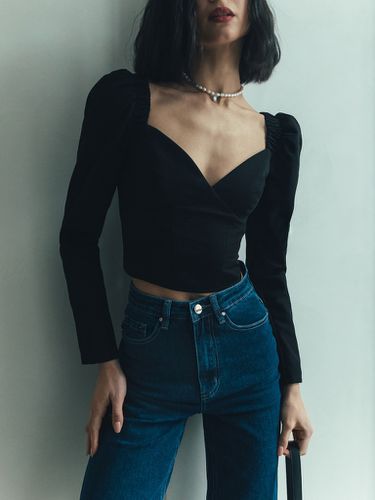 Cropped corset top with long sleeves - Lichi - Modalova