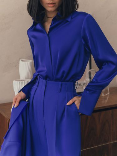 Long satin shirt with hidden buttons - Lichi - Modalova