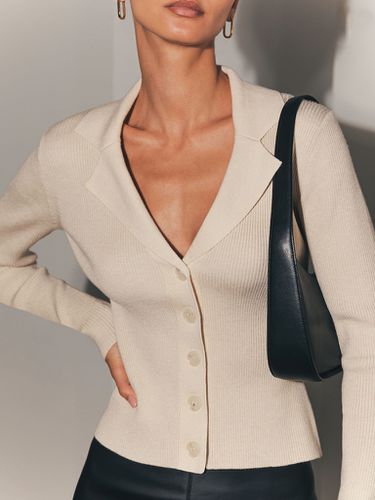 Lapel ribbed-jersey cardigan - Lichi - Modalova