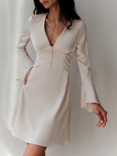 Mini dress with buttons at the waist and flared sleeves - Lichi - Modalova