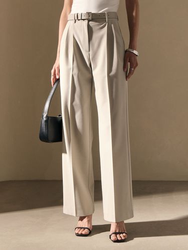 Trousers with a wide eco-leather belt - Lichi - Modalova