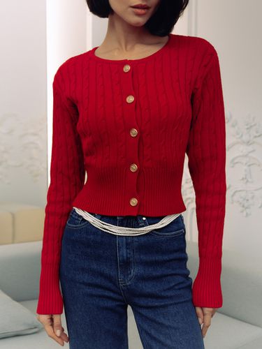 Cropped cable-knit cardigan - Lichi - Modalova