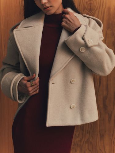 Cropped double-breasted jacket coat - Lichi - Modalova