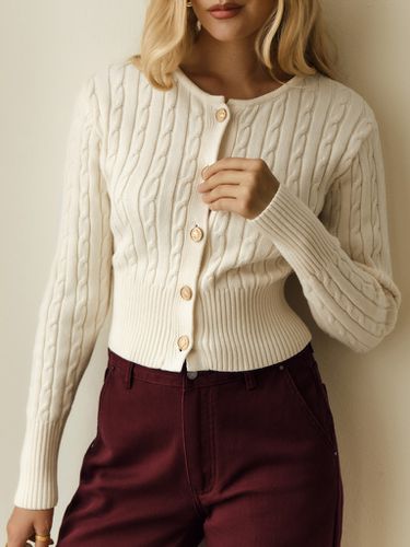 Cropped cable-knit cardigan - Lichi - Modalova