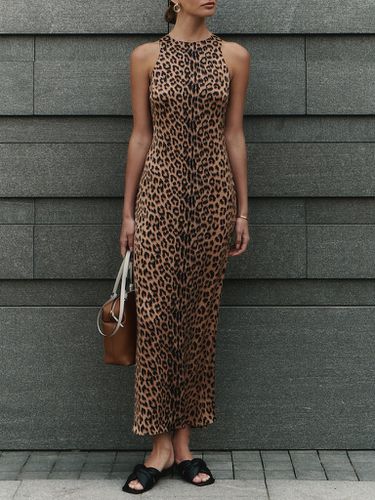 Leopard print fitted maxi dress - Lichi - Modalova