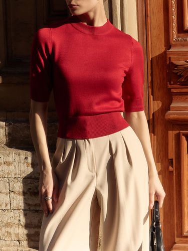 Knitted top with short sleeves - Lichi - Modalova