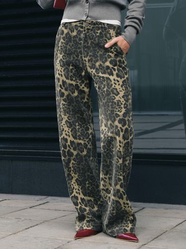 Straight jeans with leopard print - Lichi - Modalova