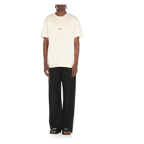 Msgm - Tops > T-Shirts - Beige - Msgm - Modalova