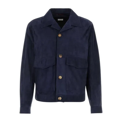 Jackets > Leather Jackets - - Brunello Cucinelli - Modalova
