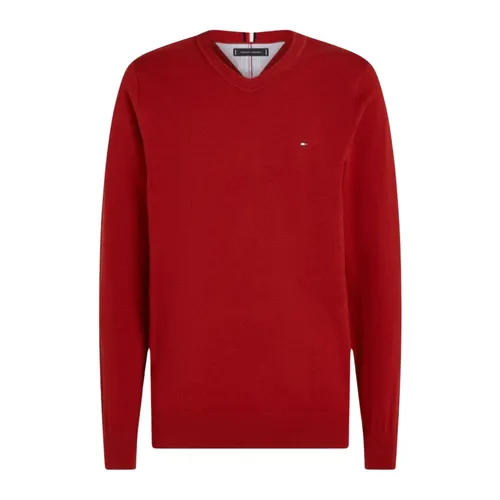 Knitwear > V-neck Knitwear - - Tommy Hilfiger - Modalova
