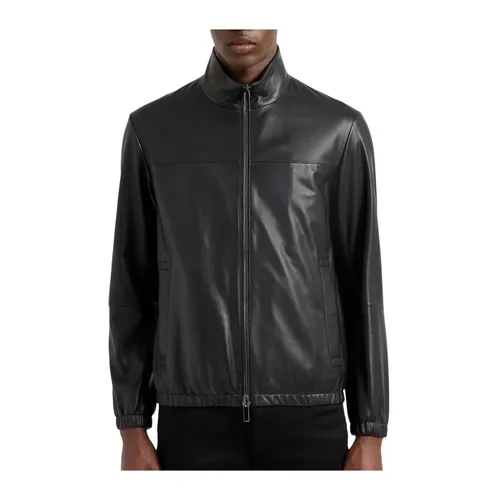 Jackets > Leather Jackets - - Emporio Armani - Modalova