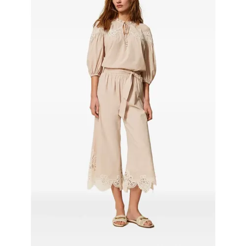 Trousers > Cropped Trousers - - Twinset - Modalova