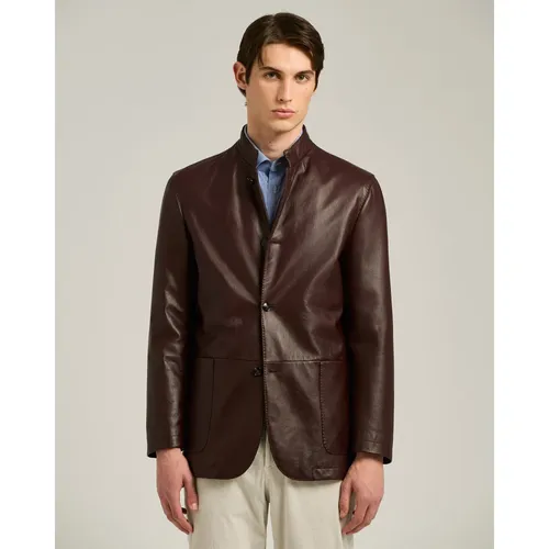 Jackets > Leather Jackets - - Kiton - Modalova