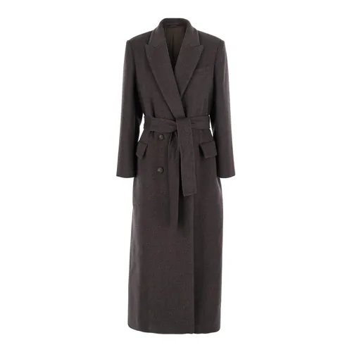 Coats > Belted Coats - - Brunello Cucinelli - Modalova
