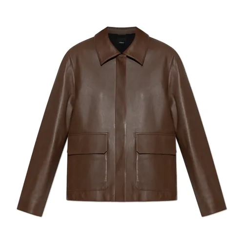 Jackets > Leather Jackets - - Theory - Modalova