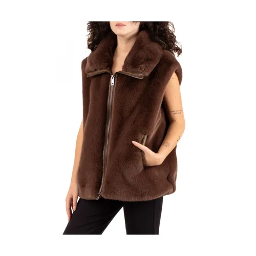 Pinko - Jackets > Vests - Brown - Pinko - Modalova